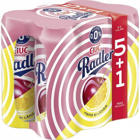 Ciuc Radler Bere cu Visine si Lamaie 0% Alcool 330ML 5+1 Gratis