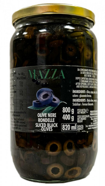 Mazza Masline Negre Rondele 800g