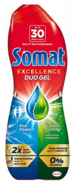Somat Excellence Duo Gel Detergent pentru Masina de Spalat Vase pentru 30 Spalari 900ML