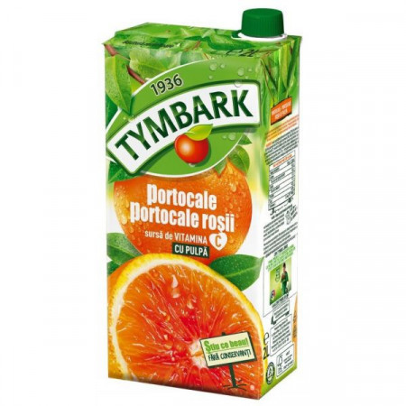 Tymbark Suc de Portocale Rosii cu Pulpa Sursa de Vitamina C 2L