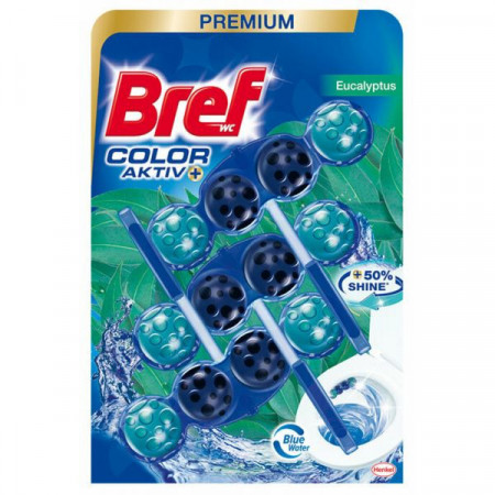 Bref Odorizant de Baie pentru Wc Color Aktiv Blue Eucalypt 3 x 50g