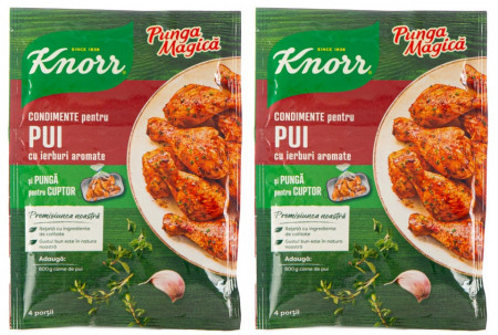 Knorr Punga Magica Mix de Condimente pentru Friptura de Pui cu Ierburi Aromate la Cuptor 25g 1+1 -50%