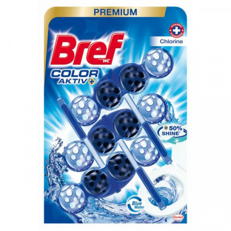 Bref Odorizant de Baie pentru Wc Color Aktiv Shine Chlorine 3 x 50g