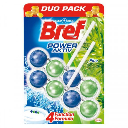 Bref Odorizant de Baie pentru Wc Power Aktiv Pine 2 x 50g