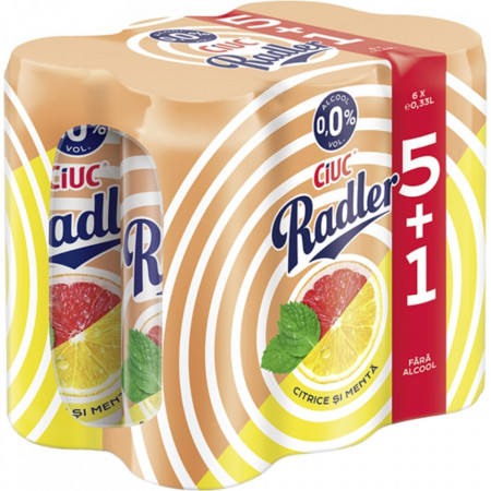 Ciuc Radler Bere cu Citrice si Menta 0% Alcool 330ML 5+1 Gratis