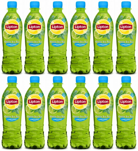 Lipton Bautura Racoritoare Necarbogazoasa cu Ceai Verde Menta si Lamaie Verde 12 buc x 500ML