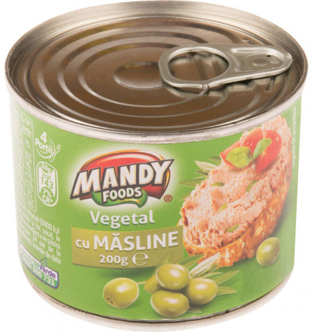 Mandy Pasta Vegetala Tartinabila cu Masline Verzi 200g