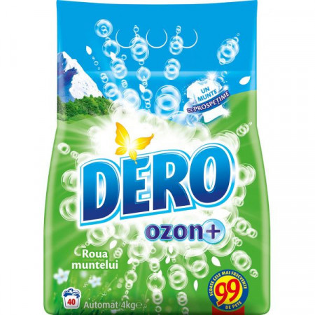 Dero Detergent de Rufe Pudra Automat Ozon+ Roua Muntelui pentru 40 Spalari 4kg