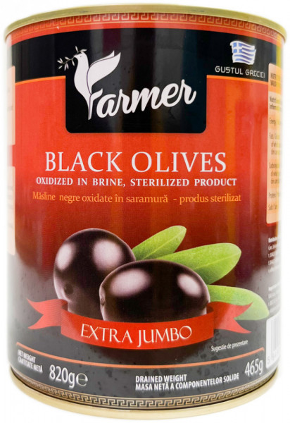 Farmer Masline Negre Extra Jumbo 820g