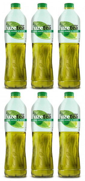 Fuzetea Bautura Racoritoare Necarbogazoasa cu Extract de Ceai Verde si Suc de Lamaie Verde si Extract de Menta 6 buc x 1.5L