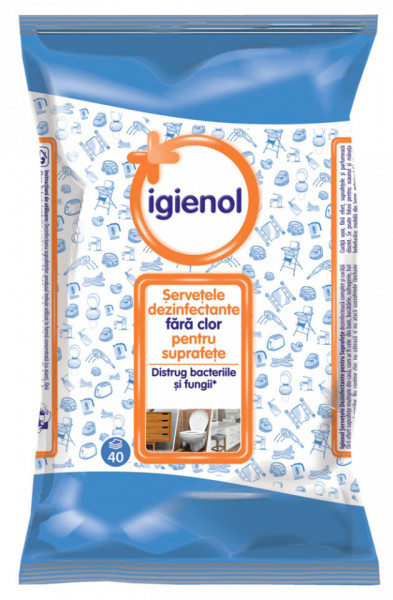 Igienol Servetele Dezinfectante fara Clor pentru Suprafete 40buc