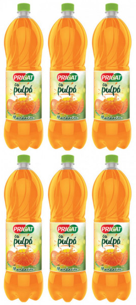 Prigat Bautura Racoritoare Necarbonata cu Pulpa de Mandarine si Portocala 6 buc x 1.75L