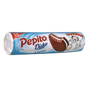 Pepito Disko Biscuiti cu Cacao umpluti cu Crema de Lapte 169g
