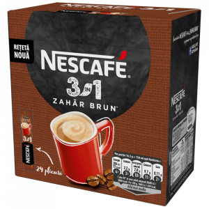 Nescafe 3in1 Zahar Brun Cafea Instant 24 buc x 16.5g