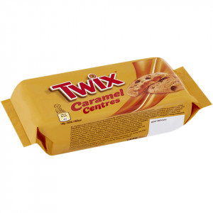 Twix Caramel Centres Biscuiti Crocanti cu Bucati de Ciocolata si umplutura Moale de Caramel 144g