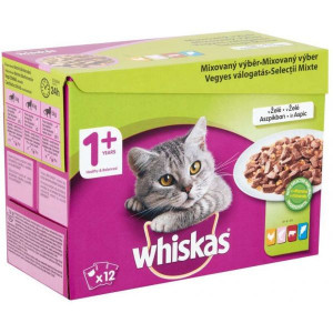 Whiskas Hrana Umeda pentru Pisici Adulte 1+ Pachet Selectii Mixte de Peste si Carne in Aspic 12buc x 100g