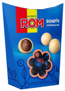 Autentic Rom Praline de Ciocolata Alba cu umplutura cu Aroma de Rom si Espresso 130g