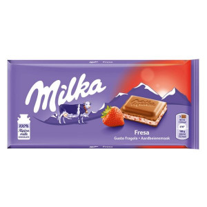Milka Ciocolata cu Lapte si Aroma de Capsuni 100g