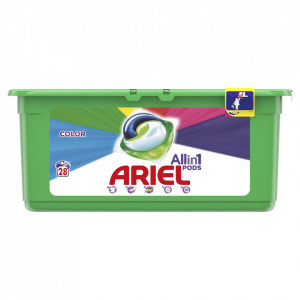 Ariel All in 1 Pods Color Capsule de Detergent pentru Rufe pentru 28 Spalari