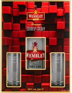 Wembley Set Dry Gin 700ml + 2 Pahare