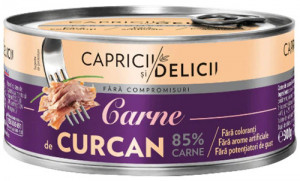 Capricii si Delicii Carne de Curcan in Suc Propriu 300g