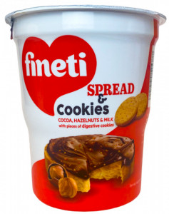 Fineti Spread & Cookies Crema Tartinabila cu Cacao Alune de Padure Lapte si Bucati de Biscuiti Digestivi 370g
