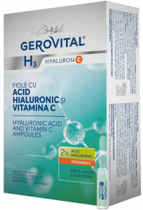 Gerovital H3 Evolution Fiole cu Acid Hialuronic si Vitamina C 10fiole x 2ml