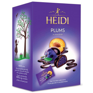Heidi Prune Confiate cu Umplutura de Ciocolata Glazurate in Ciocolata Amaruie 185g