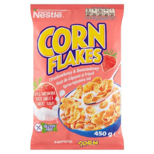 Nestle Corn Flakes Fulgi de Porumb cu Gust de Capsuni si Frisca fara Gluten 450g
