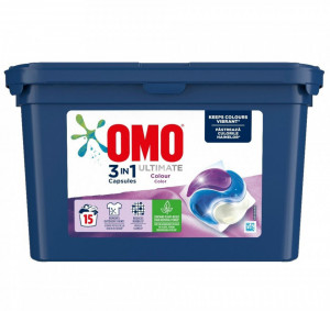 Omo 3in1 Ultimate Colour Capsule de Detergent pentru Rufe pentru 15 Spalari