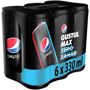 Pepsi Max Bautura Racoritoare Carbogazoasa fara Zahar 6bucati x 330ml