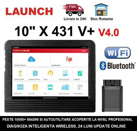 Tester auto Launch X431 V+ PRO4 Plus 4/64GB Wifi/Bluetooth Tableta Toughbook 10.10 inch pentru Service Auto