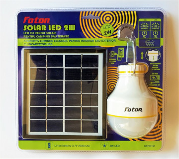 Foton 7001 LED Solar 2W + panou fotovoltaic