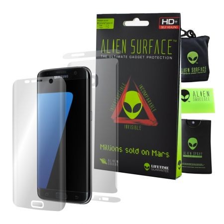 Folie Alien Surface HD, Samsung GALAXY S7 Edge, protectie ecran, spate, laterale + Alien Fiber Cadou