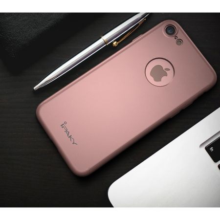 Husa Apple iPhone 7, FullBody Elegance Luxury iPaky Rose-Gold , acoperire completa 360 grade cu folie de sticla gratis