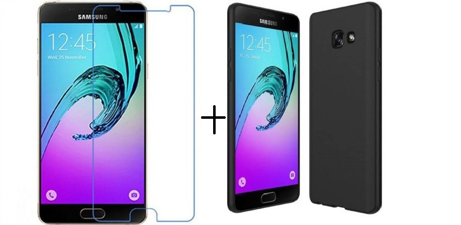 Pachet husa Elegance Luxury slim antisoc Black pentru Samsung Galaxy A5 2017 cu folie de protectie gratis