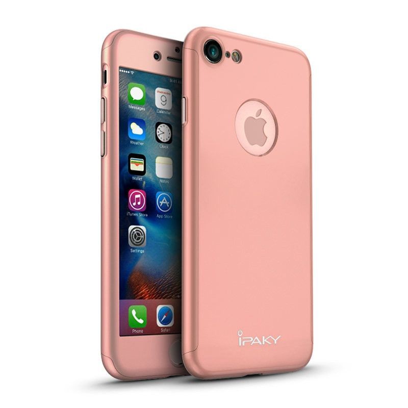 Husa Apple iPhone 6 Plus/6S Plus, FullBody Elegance Luxury iPaky Rose-Gold , acoperire completa 360 grade cu folie de sticla gratis