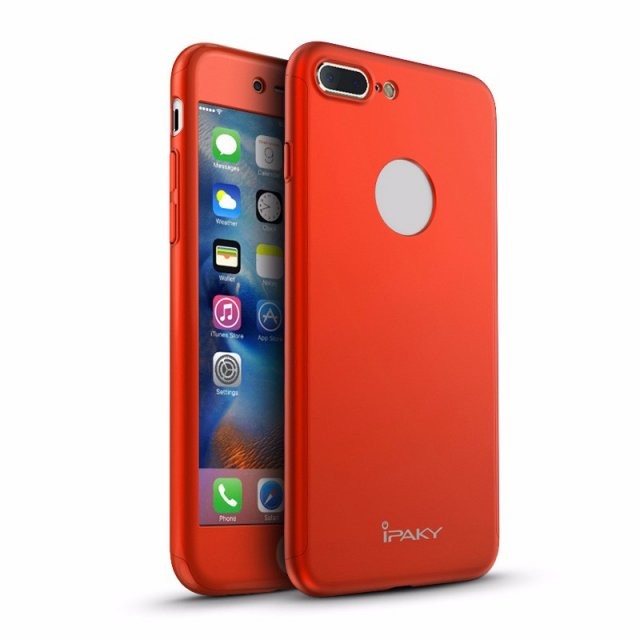 Husa Apple iPhone 7 Plus, FullBody Elegance Luxury iPaky Red, acoperire completa 360 grade cu folie de sticla gratis