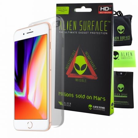 Folie Alien Surface HD, Apple iPhone 8 Plus, protectie spate, laterale + Alien Fiber cadou