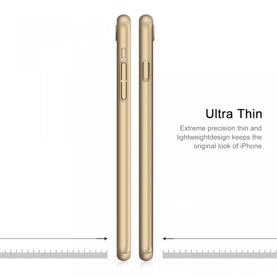 Husa Apple iPhone 6 Plus/6S Plus, FullBody Elegance Luxury Gold, acoperire completa 360 grade cu folie de sticla gratis - 1 | YEO