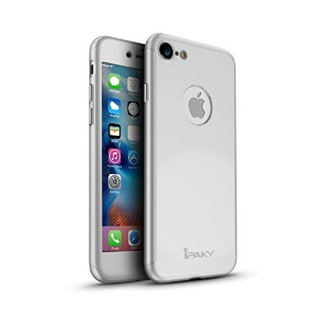 Husa Apple iPhone 7, FullBody Elegance Luxury iPaky Silver, acoperire completa 360 grade cu folie de sticla gratis