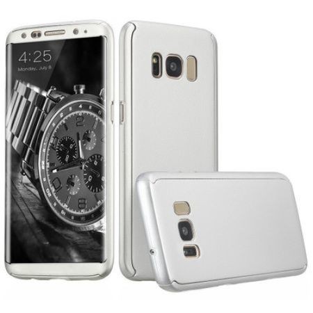 Husa Samsung Galaxy S9 Plus, FullBody Elegance Luxury Argintiu, acoperire completa 360 grade cu folie de protectie gratis