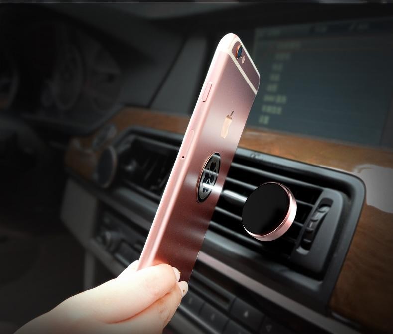 Suport auto magnetic gold pentru telefoane mobile, prindere la ventilatie !