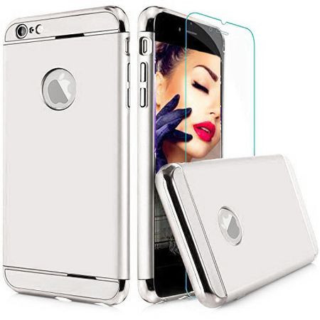 Pachet husa Elegance Luxury 3in1 Ring Silver pentru Apple iPhone 7 Plus cu folie de sticla gratis