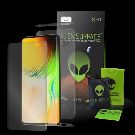 Folie Alien Surface HD, Samsung GALAXY S10 Plus fata, spate, laterale + Alien Fiber Cadou