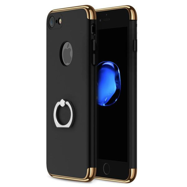 Husa Apple iPhone 8, Elegance Luxury 3in1 Ring Negru