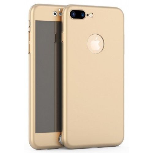 Husa Apple iPhone 8 Plus, FullBody Elegance Luxury Auriu, acoperire completa 360 grade cu folie de sticla gratis