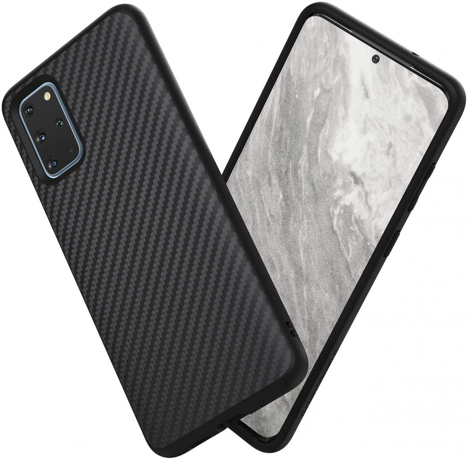 Husa pentru Samsung Galaxy S20, Perfect Fit, cu insertii de carbon, negru