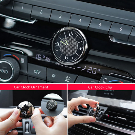 Design unic: acest ceas de cuart elegant si usor nu blocheaza linia vizuala, va permite sa cunoasteti ora cand conduceti fara sa va uitati la ceas sau telefonul mobil, asigurand o experienta de condus mai sigura. Material premium: suprafata oglinda de cua