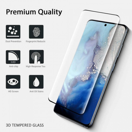 smoke profound scraper Folie de sticla pentru Samsung Galaxy S20, cu margini colorate Negru